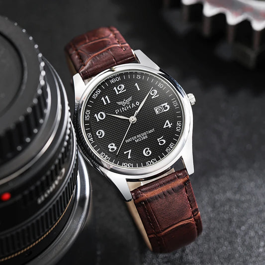 Mens Leather Strap Watch