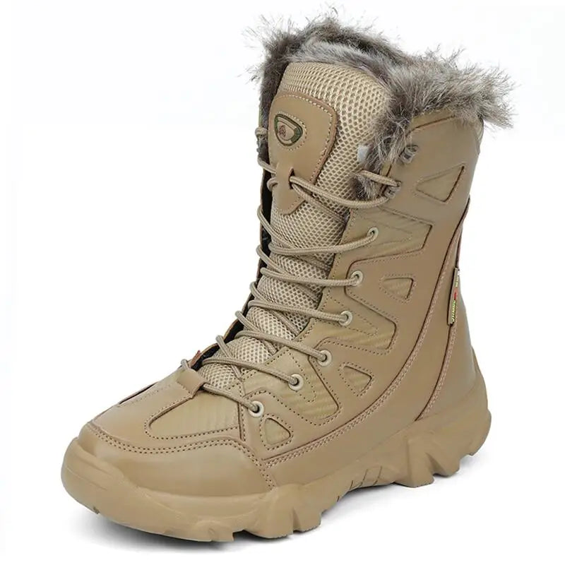 Large Size Winter Mens Boots Warm Plush Ankle Boots Sweat Wicking High Top Snow Boots Outdoor Sneakers For Men