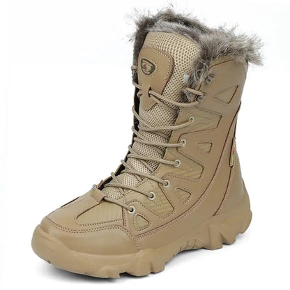 Large Size Winter Mens Boots Warm Plush Ankle Boots Sweat Wicking High Top Snow Boots Outdoor Sneakers For Men