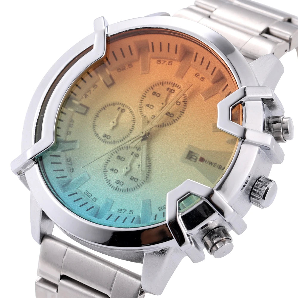 Mens Stainless Steel Waterproof Silver Analog Watches