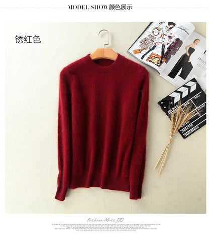 Womens Snow Flake Theme Mink Cashmere Sweaters