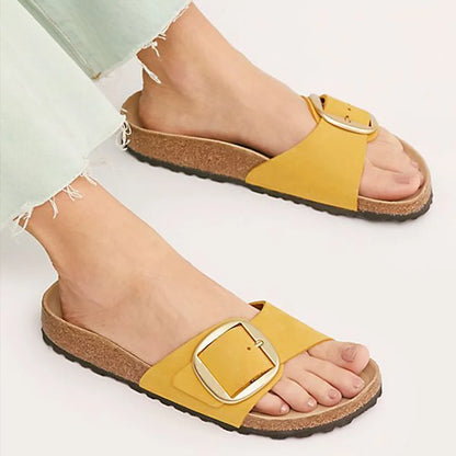 Chic Big Buckle Strap Women Slip On Outdoor Sandals