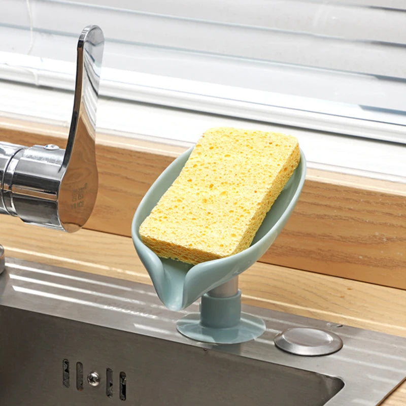 Non Slip Leaf Shape Bathroom Soap Holder