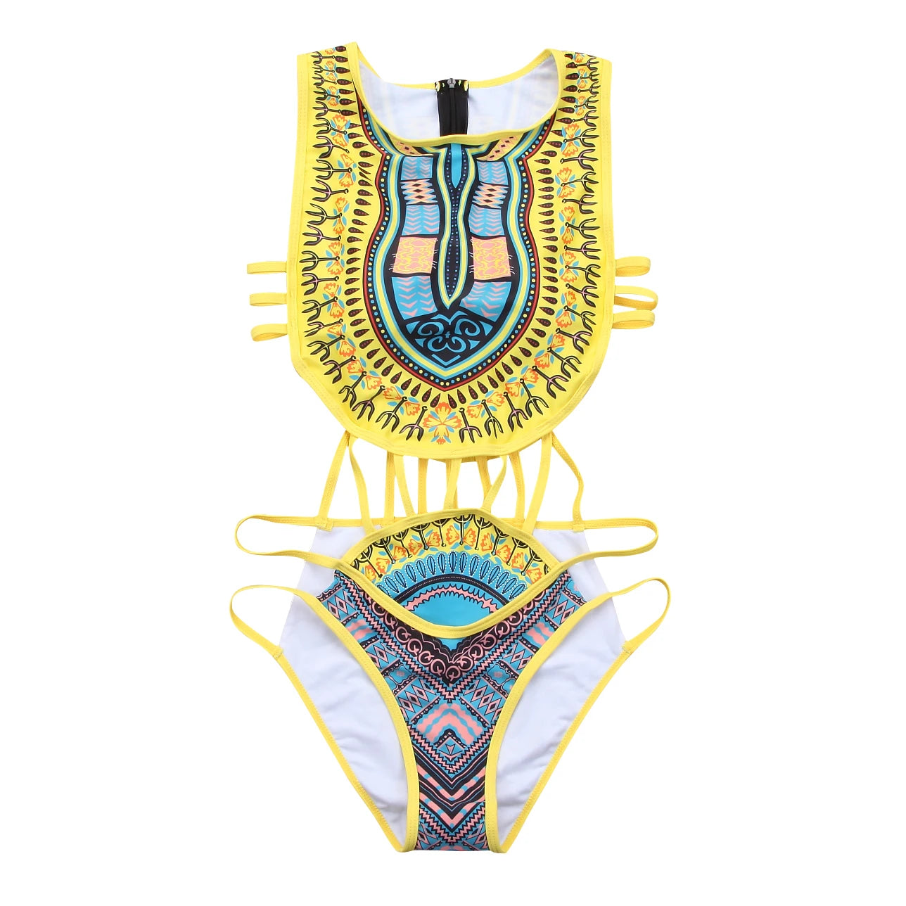 African Backless Style Sexy One Piece Women Bikini Bathing Suits