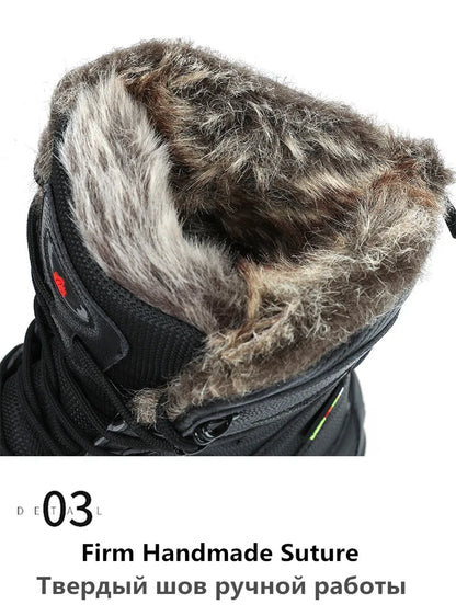 Large Size Winter Mens Boots Warm Plush Ankle Boots Sweat Wicking High Top Snow Boots Outdoor Sneakers For Men