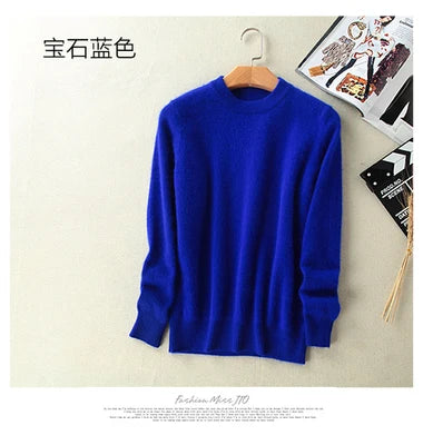 Womens Snow Flake Theme Mink Cashmere Sweaters