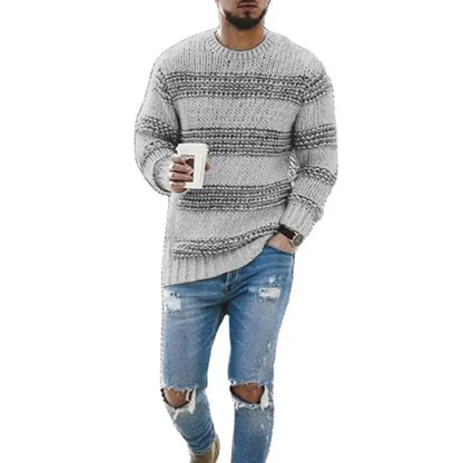 2025 Mens Winter Knitted Sweater High Quality Cotton Crew Neck Pullover Casual Knitwear For Cold Weather