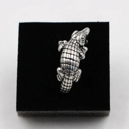 Punk Crocodile Ring – Adjustable Unisex Animal Statement Ring
