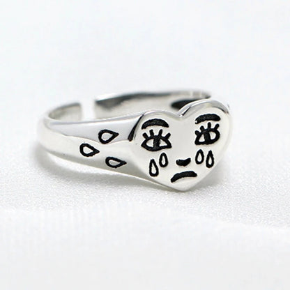 Cry Face Statement Ring – Adjustable Cute & Trendy Women’s Ring