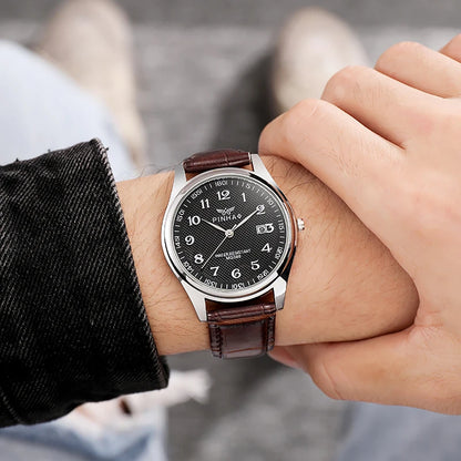 Mens Leather Strap Watch