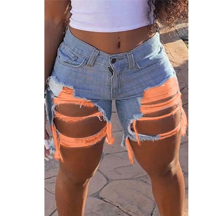 Summer Vibes: Trendy Ripped Denim Shorts