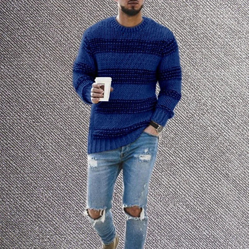 2025 Mens Winter Knitted Sweater High Quality Cotton Crew Neck Pullover Casual Knitwear For Cold Weather