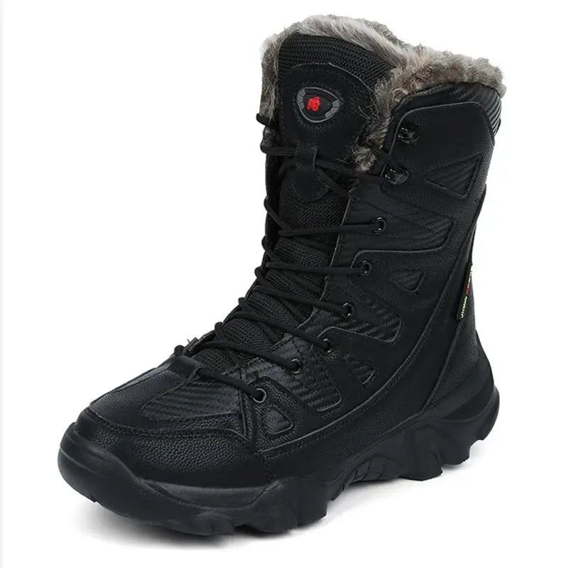 Large Size Winter Mens Boots Warm Plush Ankle Boots Sweat Wicking High Top Snow Boots Outdoor Sneakers For Men