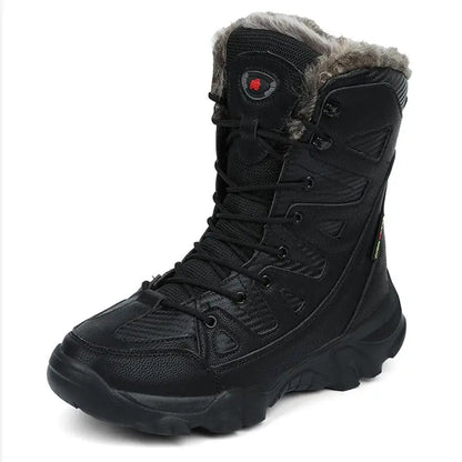 Large Size Winter Mens Boots Warm Plush Ankle Boots Sweat Wicking High Top Snow Boots Outdoor Sneakers For Men