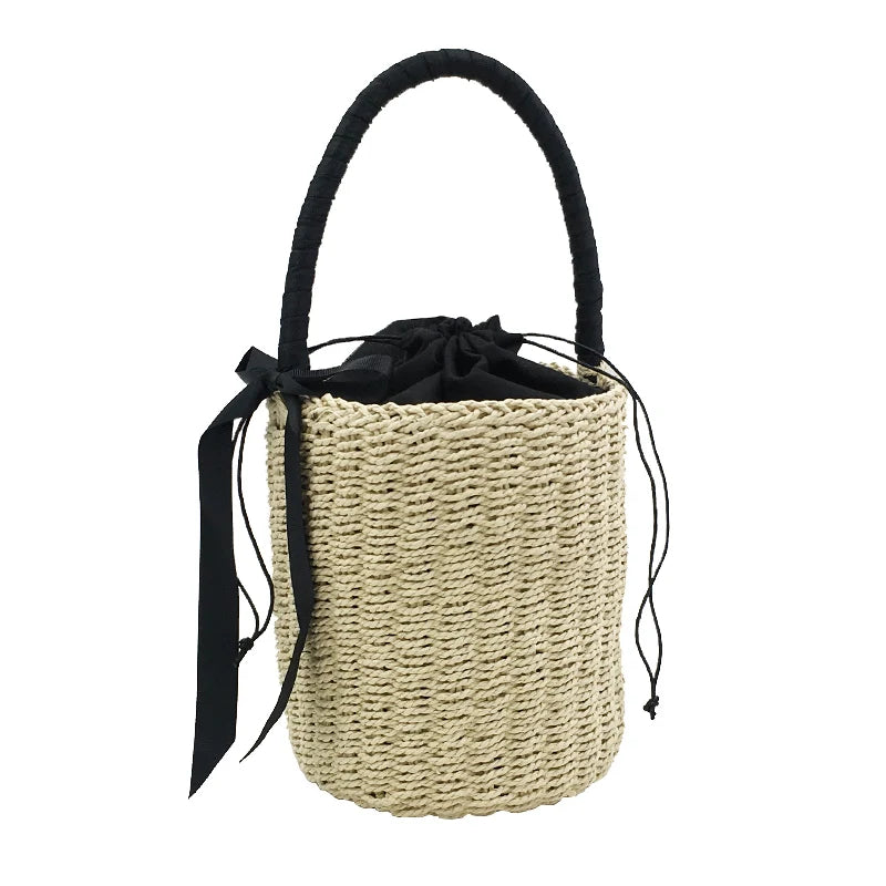 Summer Aesthetics: Chic Straw Woven Bucket Bag