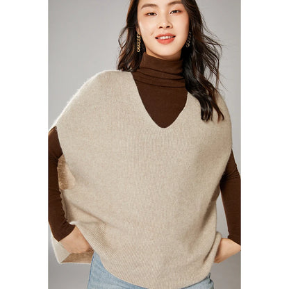Chic Layering Aesthetic: Oversized V-Neck Knit Sweater Vest