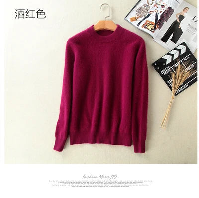 Womens Snow Flake Theme Mink Cashmere Sweaters