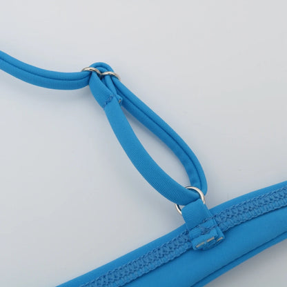 V Neck Blue One Piece Women Bikini