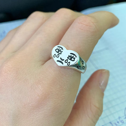 Cry Face Statement Ring – Adjustable Cute & Trendy Women’s Ring