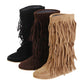 Tassel Low Heel 3 Layers Winter Women Boots