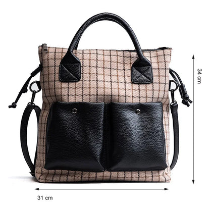 Leopard Patchwork Shoulder Bag: High-Quality, Spacious Tote Bag