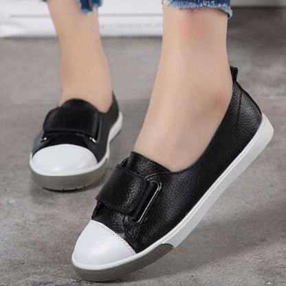 Genuine Leather Summer Style White Black Shoes