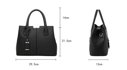 Women's Large PU Leather Tote Bag – Stylish Square Shoulder & Crossbody Handbag