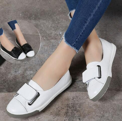 Summer Style White Black Genuine Leather Shoes