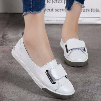 Summer Style White Black Genuine Leather Shoes