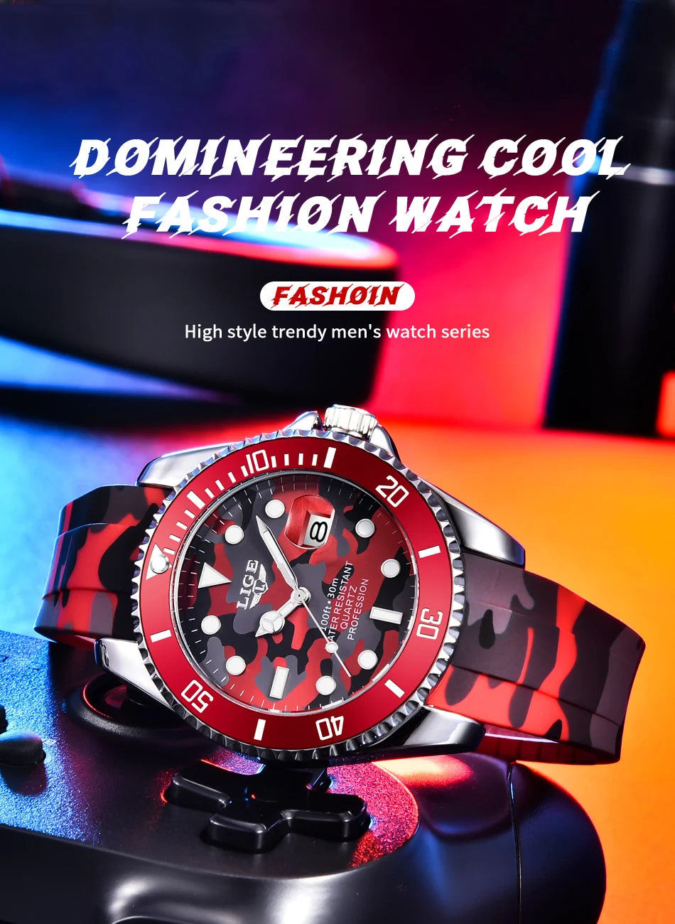 Camouflage Luxury Quartz Men's Watch: New Fashion Sport Timepiece