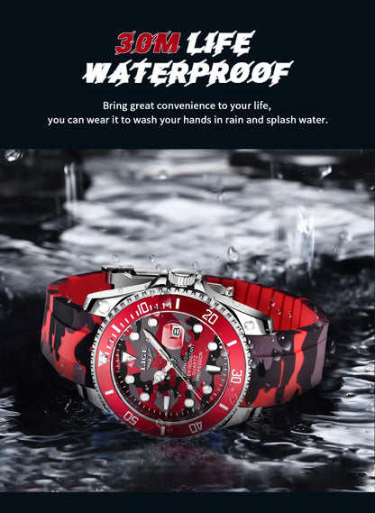 Camouflage Luxury Quartz Men's Watch: New Fashion Sport Timepiece