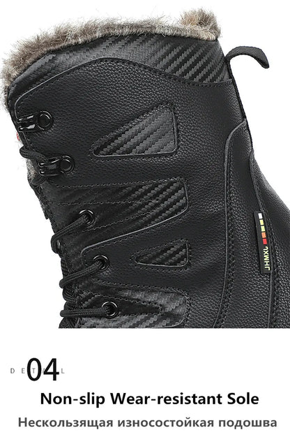 Large Size Winter Mens Boots Warm Plush Ankle Boots Sweat Wicking High Top Snow Boots Outdoor Sneakers For Men