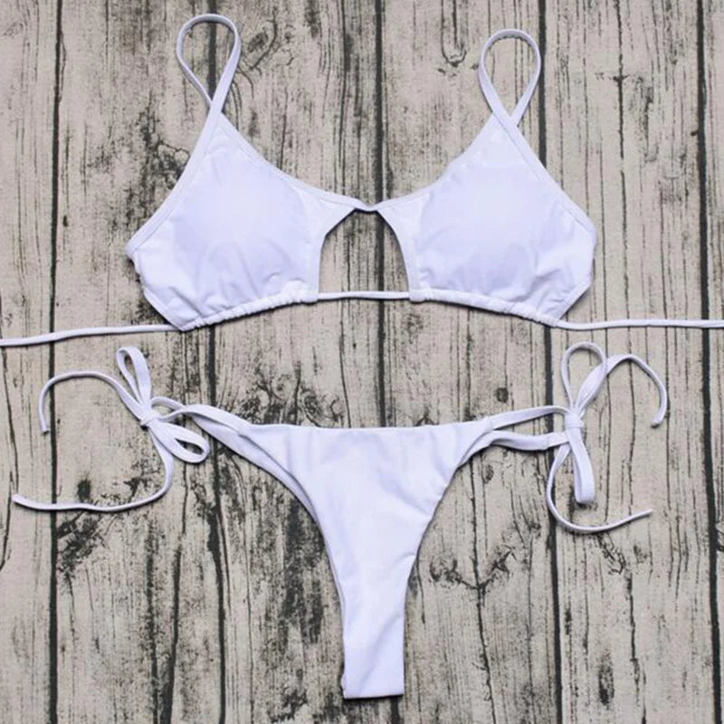 Stylish Hollow Out High Cut Micro Womens Swimsuit