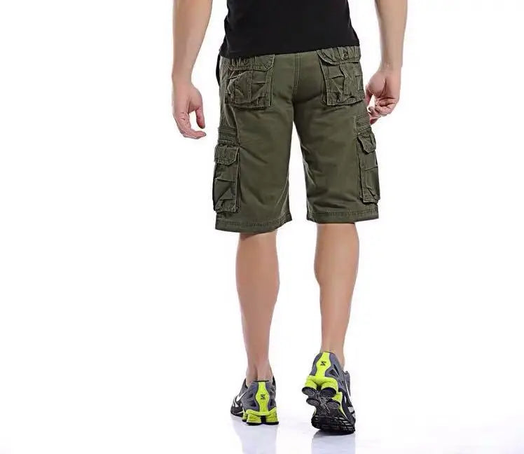 Casual Street Style Long Oversize Men Cotton Cargo Shorts