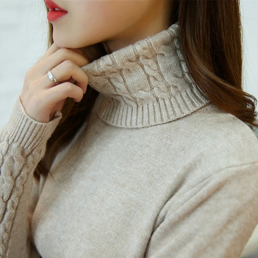 2025 Women S Fall Turtleneck Sweater Soft Knitted Cashmere Pullover Jumper Basic Autumn Winter Sweater For Women