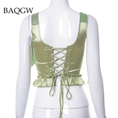 Green Strapless Tube Top Sexy Summer Bustier For Party Ready Shoulders