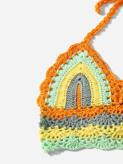 Super Creative Design Crochet Strapless Bikini Suit