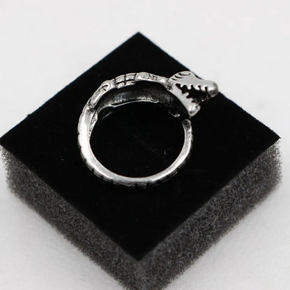 Punk Crocodile Ring – Adjustable Unisex Animal Statement Ring