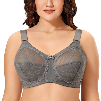 Sexy Lace Push-Up Bra – Wire-Free, Unlined, Full Coverage, Plus Size Women’s Lingerie