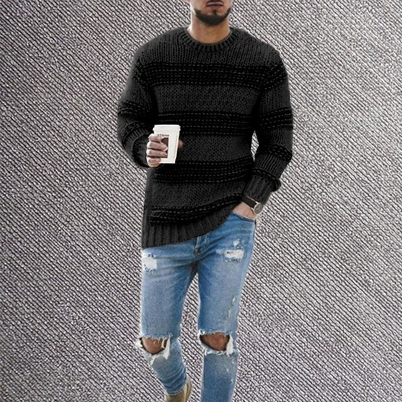 2025 Mens Winter Knitted Sweater High Quality Cotton Crew Neck Pullover Casual Knitwear For Cold Weather