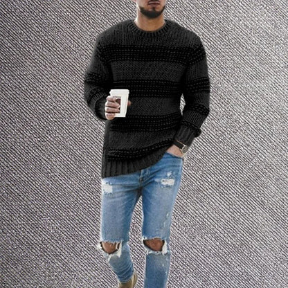 2025 Mens Winter Knitted Sweater High Quality Cotton Crew Neck Pullover Casual Knitwear For Cold Weather