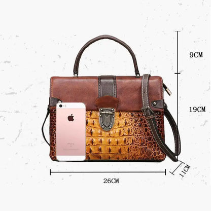 Womens Retro Crocodile Pattern Shoulder Bag 2025 Autumn Winter Fashion Small Square Crossbody