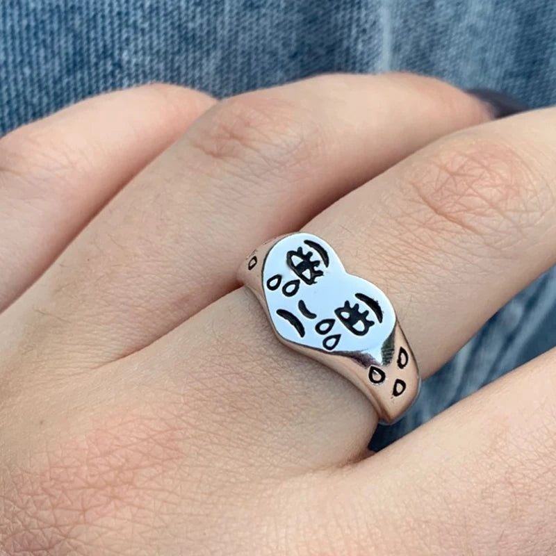 Cry Face Statement Ring – Adjustable Cute & Trendy Women’s Ring