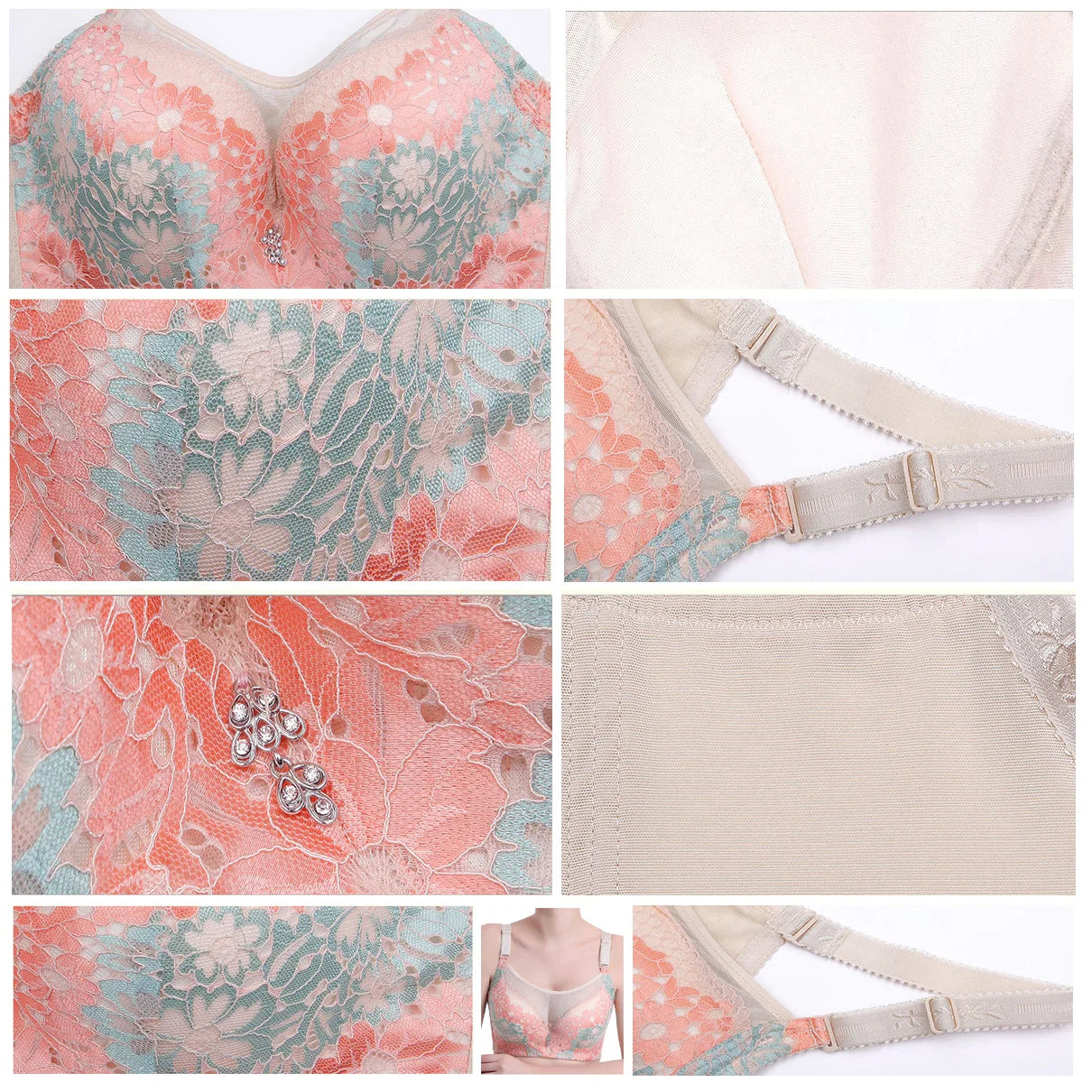 Huge Women S Bra 38 54 Full Cup D E F G Cotton Lingerie Sexy Lace Minimizer Push Up Padded Underwire Bralette