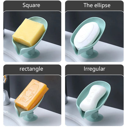 Non Slip Leaf Shape Bathroom Soap Holder