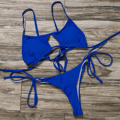 Stylish Hollow Out High Cut Micro Womens Swimsuit