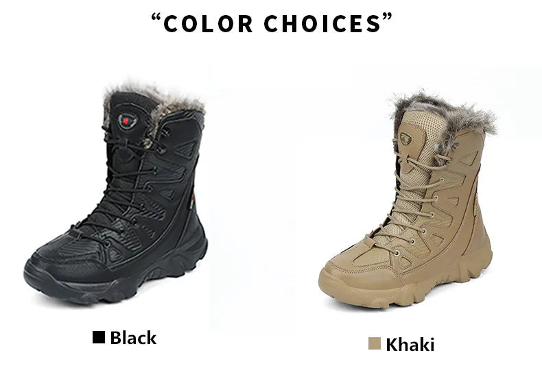 Large Size Winter Mens Boots Warm Plush Ankle Boots Sweat Wicking High Top Snow Boots Outdoor Sneakers For Men