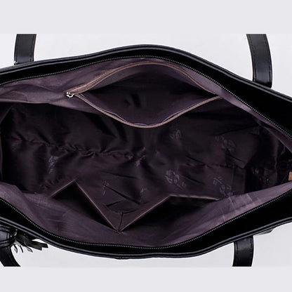 Women S Leather Shoulder Bag Fashion Handbag With Retro Embossing Large Tote Purse Stylish Ladies Tote Bag