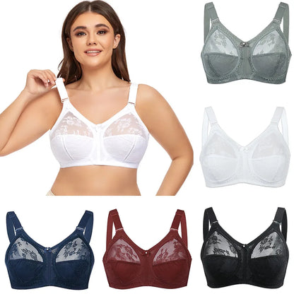 Sexy Lace Push-Up Bra – Wire-Free, Unlined, Full Coverage, Plus Size Women’s Lingerie