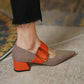 Orange Belt Elegant High Heel Pointed Toe Shoes For Women